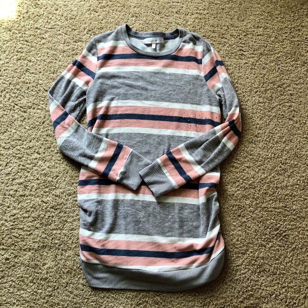 Mid weight long cardigan maternity sweater